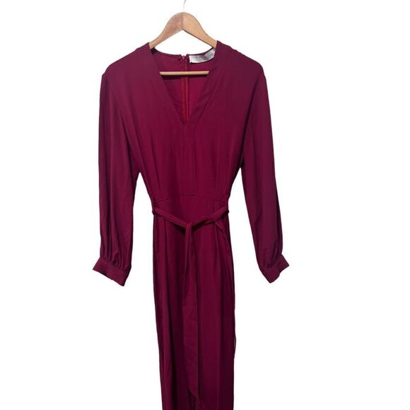 IRO Long Sleeve V-neck Overall Deep Red Jumpsuit size EU 34 Small Contemporary - Picture 2 of 14